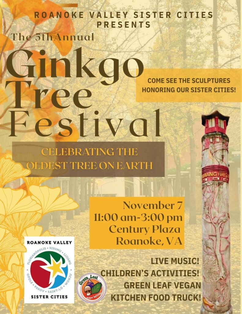 Ginkgo Tree Festival November 7 at Century Plaza in Roanoke